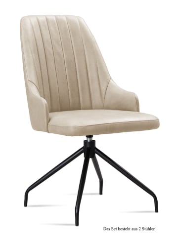 58 aufm Kessel ESSZIMMERSTUHL drehbar (2er-Set) Doreen 52x91x60 Schwarz/Natur