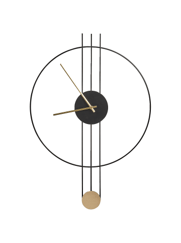 Beliani Wanduhr ANNIVIERS in Schwarz/Gold - (W) 44 x (H) 65 x (L) 2 cm