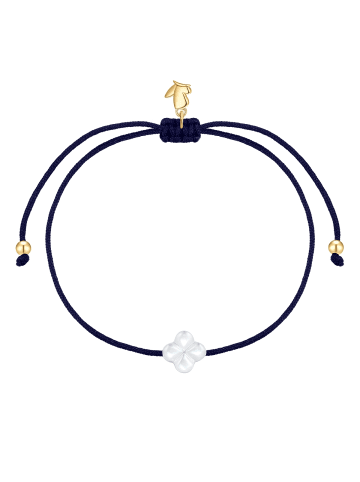 Glanzstücke München Armband Kleeblatt aus Edelstahl mit Perlmutt in weiß