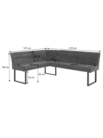 MCW Eckbank MCW-O81 159x210cm, Grün