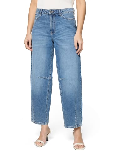 Zero  Barrel-Jeans Mid Waist 28 Inch in Middle Blue Denim