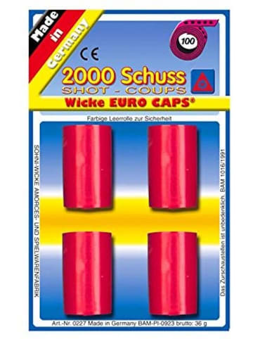 Schroedel Wicke 8070221 - EURO CAPS 100-Schuss Bänder (2000 Schuss) in rot