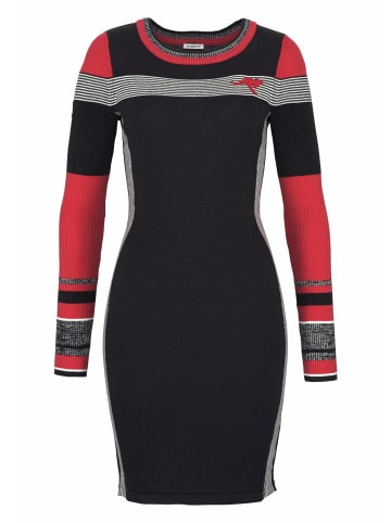 Kangaroos Strickkleid in schwarz-rot-weiß