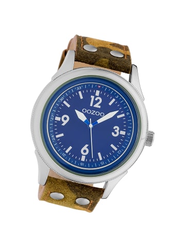 Oozoo Analog-Armbanduhr Oozoo Timepieces camouflage, grün extra groß (ca. 48mm)