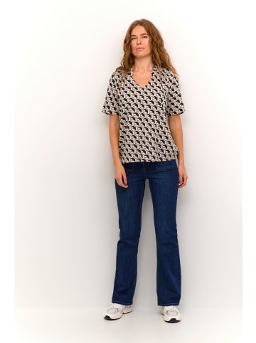 Kaffe Bluse kurzarm KAtina Regular fit in Feather/Black Geometric Print