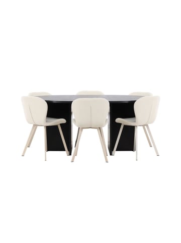 ebuy24 Essgruppe Strada (6-teilig) Schwarz 120 x 120 cm