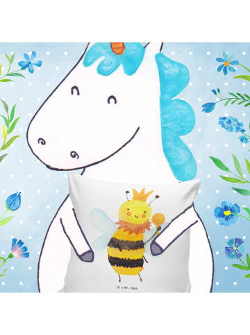 Mr. & Mrs. Panda Sofakissen 40x40 Biene König ohne Spruch in Weiß