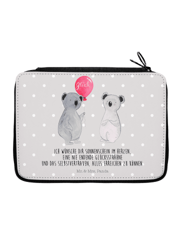 Mr. & Mrs. Panda Federtasche Koala Luftballon mit Spruch in Grau Pastell
