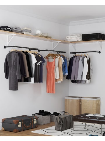 SONGMICS Wand‑Kleiderstange Dalson in Schwarz - (B)30 x (H)7 x (T)92 cm