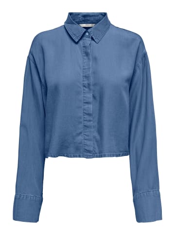 ONLY Langarmbluse Hemdbluse in Medium Blue Denim