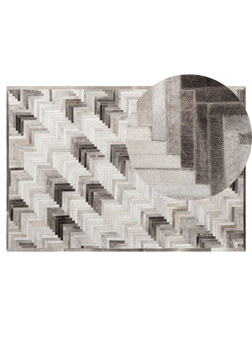 Beliani Kurzflor ARSUZ in Grau/Braun/Beige - (W) 140 x (H) 1 x (L) 200 cm