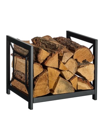 relaxdays Kaminholzregal in Schwarz - (B)43 x (H)36 x (T)35,5 cm