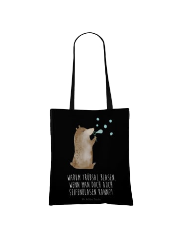 Mr. & Mrs. Panda Uni Tasche Bär Seifenblasen mit Spruch in Schwarz