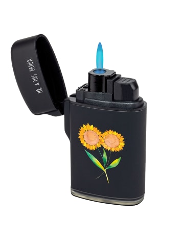 Mr. & Mrs. Panda Sturmfeuerzeug Blume Sonnenblume ohne Spruch in Schwarz
