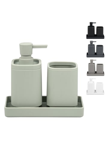eluno Bad-Accessories Set VALONA 3tlg. ca. 8 x 15,5 cm (Ø/H)