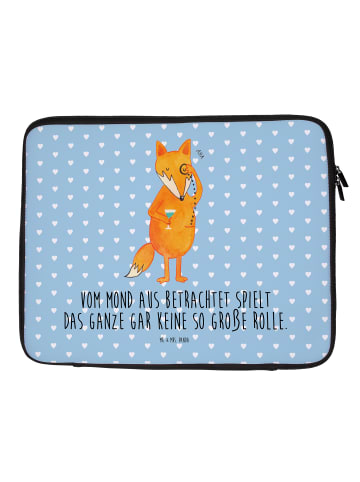 Mr. & Mrs. Panda Notebook Tasche Fuchs Lord mit Spruch in Blau Pastell