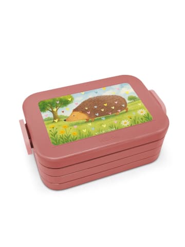 Mr. & Mrs. Panda Bento Box Igel Herzen Design ohne Spruch in Rot Pastell