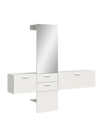 ebuy24 Garderobenmöbel Vaga (3-teilig) Weiß 208 x 36 cm
