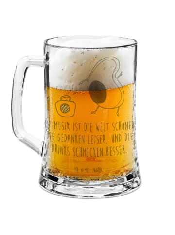 Mr. & Mrs. Panda Bierglas Avocado Tanzen mit Spruch in Transparent