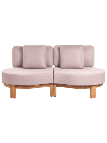 Beliani 7-tlg Gartensofa ARZELLO in Braun/Beige