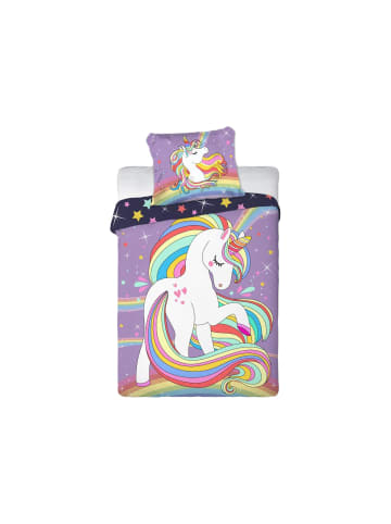 Faro Tekstylia Bettwäschebezug Einhorn in lila