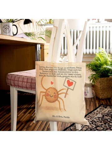 Mr. & Mrs. Panda Tote Bag Spinne Agathe Motivation Design mit Sp... in Weiß