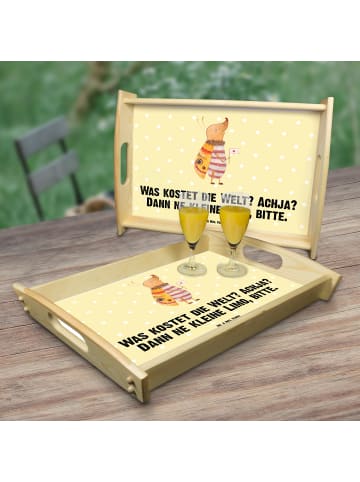 Mr. & Mrs. Panda Küchentablett Nachtfalter Fähnchen mit Spruch in Gelb Pastell