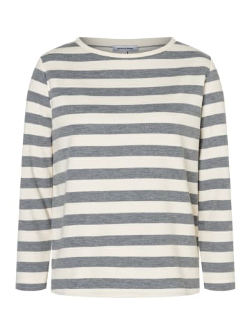 More & More gestreiftes 3/4 Arm Shirt in regular stripe jersey silvergrey melange powder cr