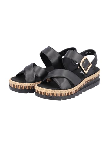 rieker Leder-Sandalen „Lugano“ Schwarz