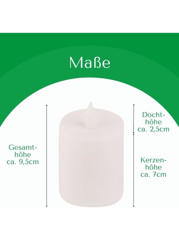 Novaliv LED Kerze Outdoor 4x weiß Grablichter LED mit Batterie Dauerkerze LED in Weiß