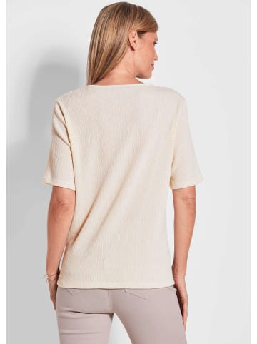 GOLDNER Shirt Braunes Halbarm-Oberteil in stein