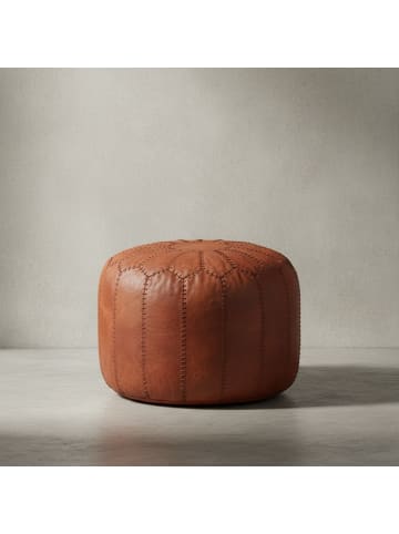 KADIMA DESIGN Sitzhocker | Echtleder, 52x40x52cm, Orient, Premium