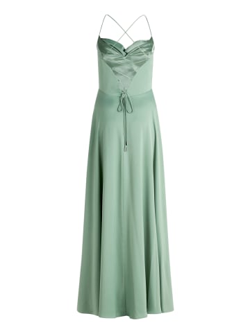 Vera Mont Abendkleid mit Wasserfallausschnitt in Foggy Green