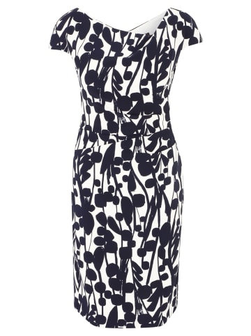 Vera Mont Cocktailkleid kurzarm in Weiß/Dunkelblau