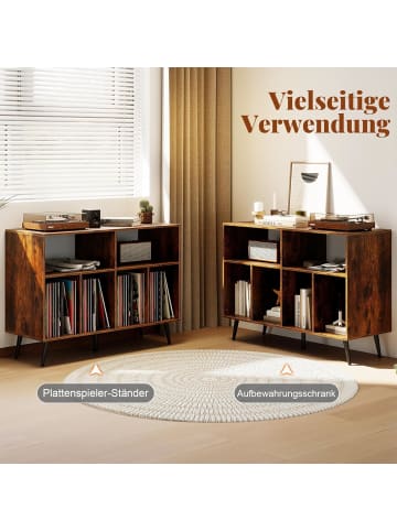 COSTWAY Plattenspielerständer 3-stufig in Braun