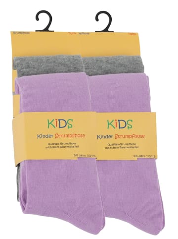 Cotton Prime® Strumpfhosen 4er Set für Kinder in Lila/Grau