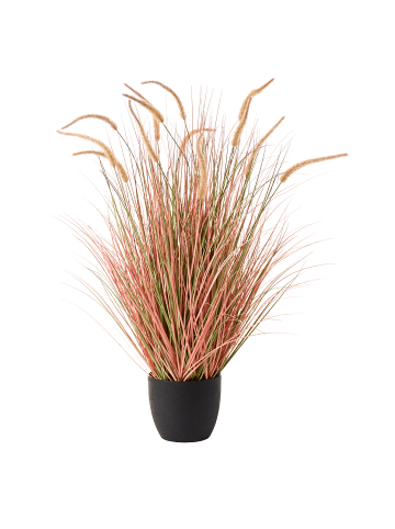 Beliani Kunstpflanze BRISTLEGRASS in Grün/Orange/Schwarz - (W) 80 x (H) 120 x (L) 60 cm