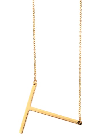 Adeliás Damen Halskette mit Anhänger – Buchstabe aus Edelstahl in gold