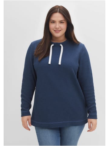 sheego Sweatshirt in indigo meliert