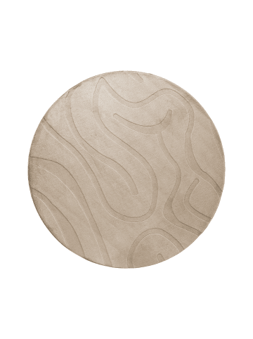 Beliani Kurzflor SALVORI in Beige - (W) 160 x (L) 160 cm