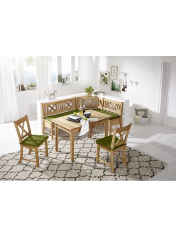 58 aufm Kessel ECKBANKGRUPPE im Landhausstil Damaris Massivholz Wildeiche/Grün