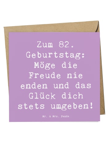 Mr. & Mrs. Panda Klappkarte Spruch 82. Geburtstag Freude mit Spruch in Lavendeltraum