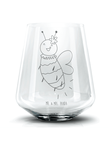Mr. & Mrs. Panda Blümchentail Glas Biene Blume ohne Spruch in Transparent