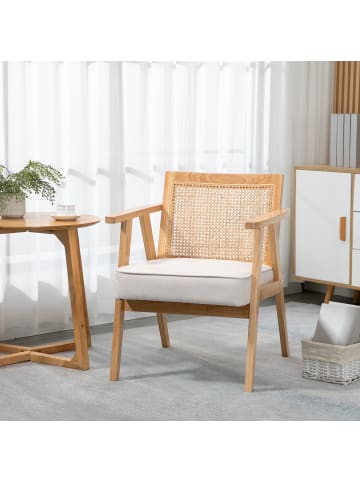 HOMCOM Sessel-69L x 63B x 78H cm-Cremeweiß