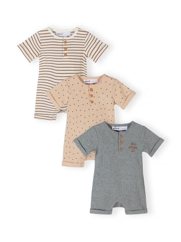Minoti 3-er Pack Overalls & Jumpsuits NOSBABYRIB5 in graumeliert