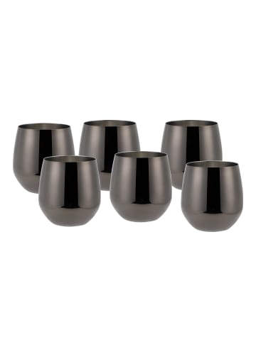 Echtwerk 6 er-Set Weingläser aus Edelstahl 500 ml in Schwarz