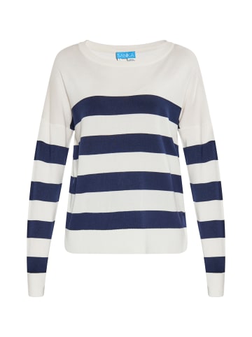 SANIKA Damen Pullover in Weiss Marine