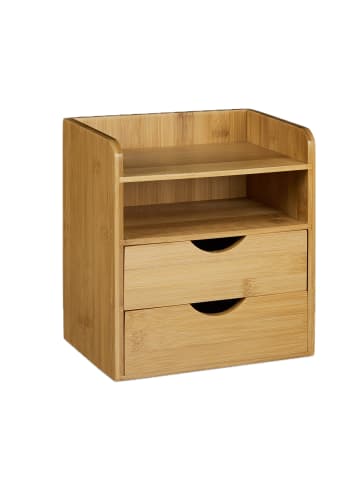 relaxdays Schreibtisch-Organizer Briefablage in Natur