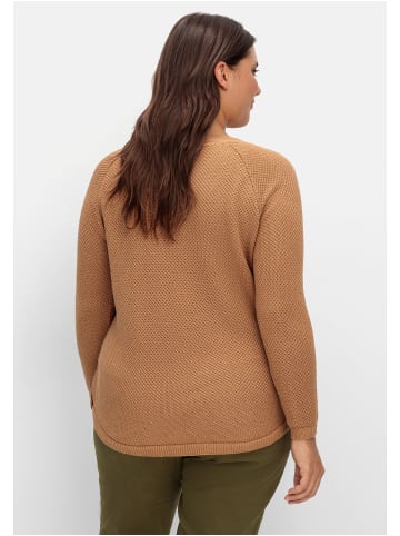 sheego Pullover in camelfarben