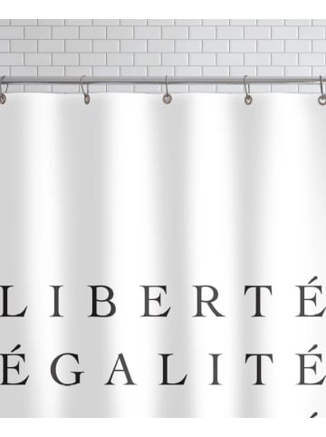 Juniqe Duschvorhang "LIBERTÉ" in Schwarz & Weiß